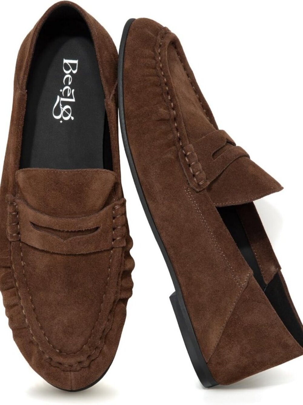 Stylish Suede Penny Loafers for Women | Casual Vintage Flats for Work & Dressy